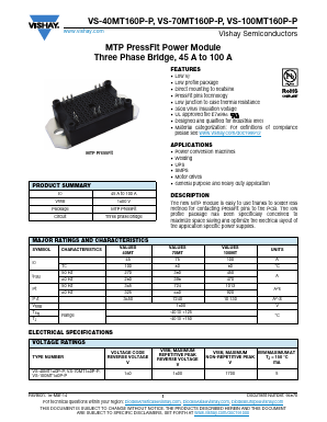 VS-40MT160P-P Datasheet PDF Vishay Semiconductors