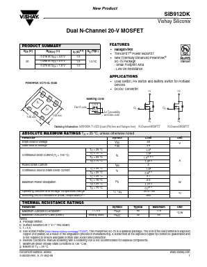 SIB912DK Datasheet PDF Vishay Semiconductors