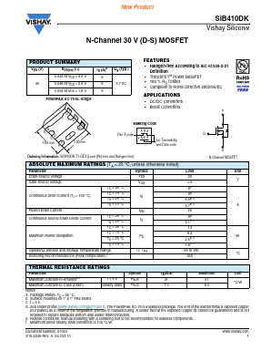 SIB410DK-T1-GE3 Datasheet PDF Vishay Semiconductors