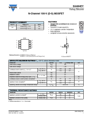 SI4484EY Datasheet PDF Vishay Semiconductors