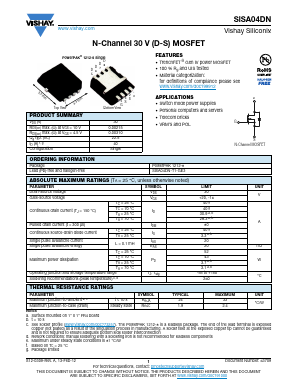 SISA04DN Datasheet PDF Vishay Semiconductors