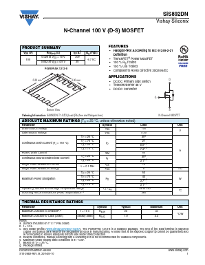 SIS892DN Datasheet PDF Vishay Semiconductors