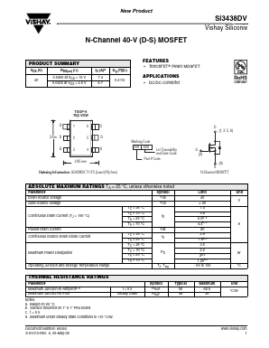 SI3438DV Datasheet PDF Vishay Semiconductors