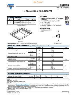 SIS438DN Datasheet PDF Vishay Semiconductors