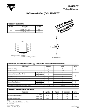 SI4480EY Datasheet PDF Vishay Semiconductors