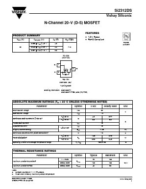 SI2312DS-T1-E3 Datasheet PDF Vishay Semiconductors