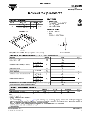 SIS424DN Datasheet PDF Vishay Semiconductors