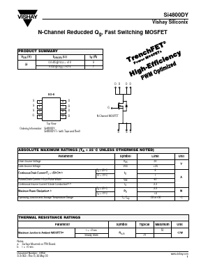 SI4800DY-T1 Datasheet PDF Vishay Semiconductors