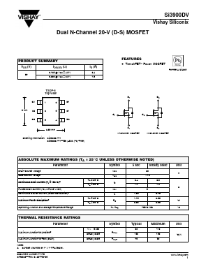 SI3900DV-T1-E3 Datasheet PDF Vishay Semiconductors