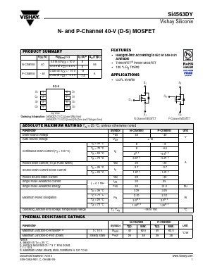 SI4563DY Datasheet PDF Vishay Semiconductors