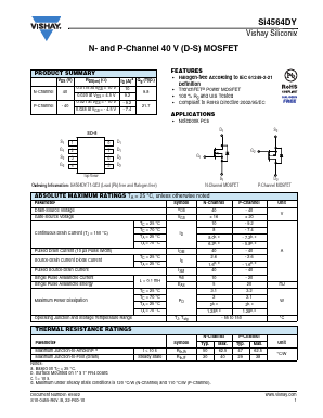 SI4564DY Datasheet PDF Vishay Semiconductors