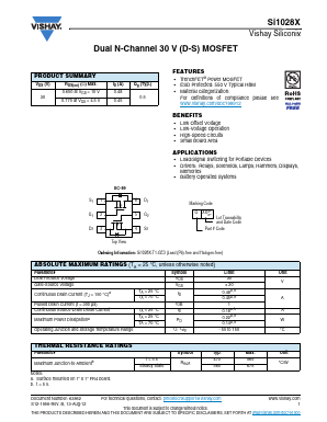 SI1028X Datasheet PDF Vishay Semiconductors