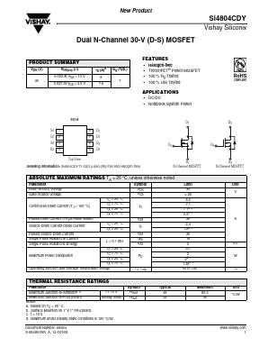 SI4804CDY Datasheet PDF Vishay Semiconductors