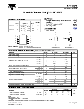 SI4567DY Datasheet PDF Vishay Semiconductors