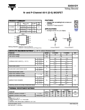 SI4561DY Datasheet PDF Vishay Semiconductors