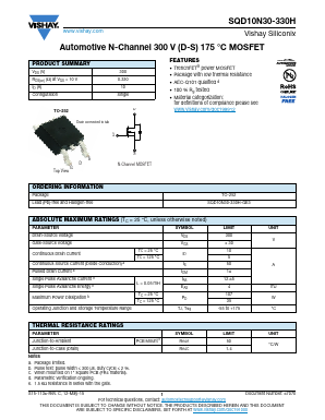 SQD10N30-330H Datasheet PDF Vishay Semiconductors