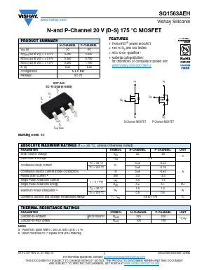 SQ1563AEH Datasheet PDF Vishay Semiconductors