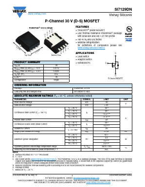 SI7129DN-T1-GE3 Datasheet PDF Vishay Semiconductors