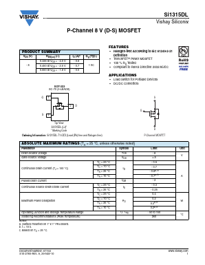 SI1315DL Datasheet PDF Vishay Semiconductors