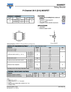 SI4485DY Datasheet PDF Vishay Semiconductors