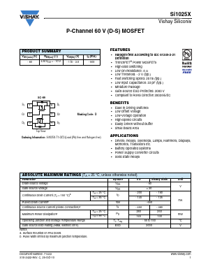 SI1025X Datasheet PDF Vishay Semiconductors