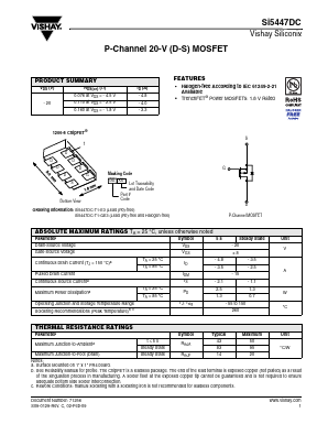 SI5447DC Datasheet PDF Vishay Semiconductors