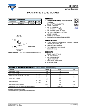 SI1021R Datasheet PDF Vishay Semiconductors