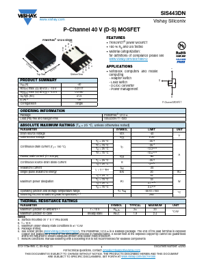 SIS443DN Datasheet PDF Vishay Semiconductors