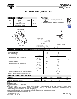 SI5475BDC Datasheet PDF Vishay Semiconductors