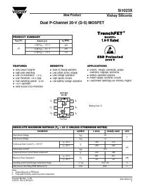 SI1023X Datasheet PDF Vishay Semiconductors