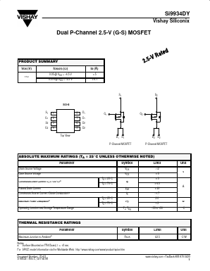 Si9934DY Datasheet PDF Vishay Semiconductors