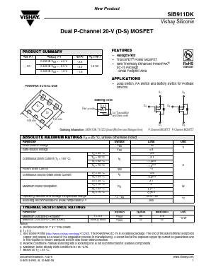 SIB911DK Datasheet PDF Vishay Semiconductors