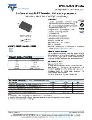 TPC6.8A Datasheet PDF Vishay Semiconductors