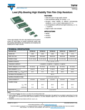 TNPW04021K32FYTC0H Datasheet PDF Vishay Semiconductors