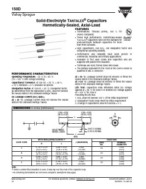 150D184X5100A2BE3 Datasheet PDF Vishay Semiconductors