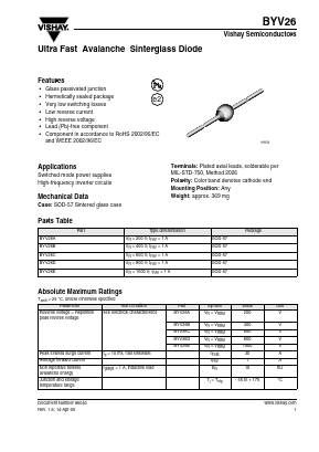 BYV26B Datasheet PDF Vishay Semiconductors