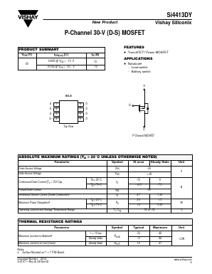 SI4413DY Datasheet PDF Vishay Semiconductors