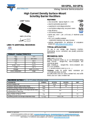 SS12P2L-M3/87A Datasheet PDF Vishay Semiconductors