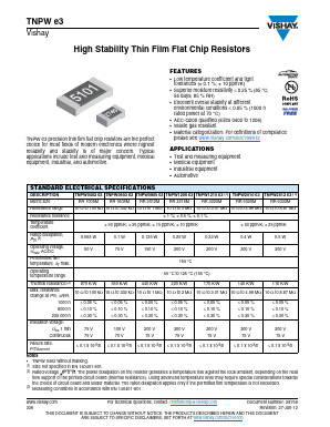 TNPW20109K09BXEA Datasheet PDF Vishay Semiconductors