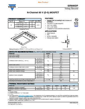 SIR880DP Datasheet PDF Vishay Semiconductors