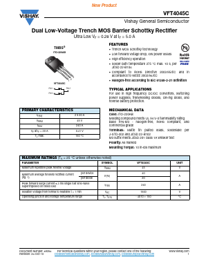 VFT4045C-M3/4W Datasheet PDF Vishay Semiconductors