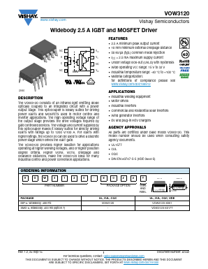 VOW3120-X001 Datasheet PDF Vishay Semiconductors