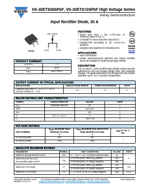 20ETS08PBF Datasheet PDF Vishay Semiconductors