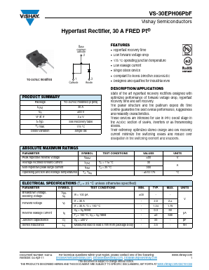 30EPH06PBF Datasheet PDF Vishay Semiconductors