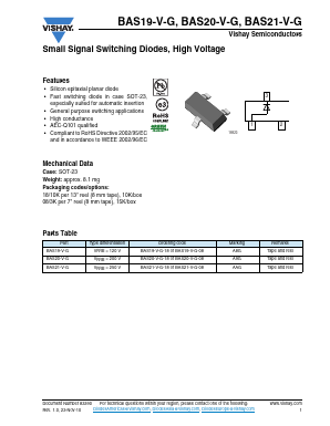 BAS19-V-G-08 Datasheet PDF Vishay Semiconductors