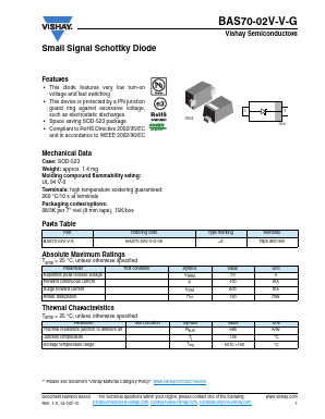 BAS70-02V-V-G-08 Datasheet PDF Vishay Semiconductors