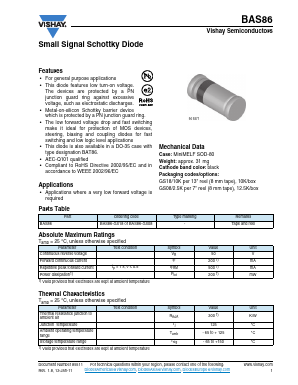 BAS86 Datasheet PDF Vishay Semiconductors