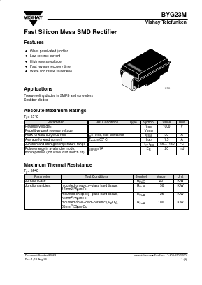 BYG23M Datasheet PDF Vishay Semiconductors