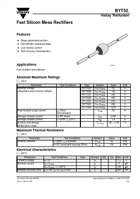 BYT52J Datasheet PDF Vishay Semiconductors