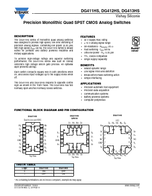 DG411HS Datasheet PDF Vishay Semiconductors